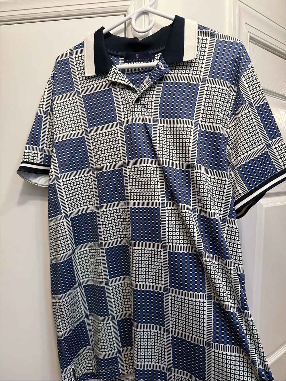 Extracurricular Serge Golf Polo Navy & White Shirt